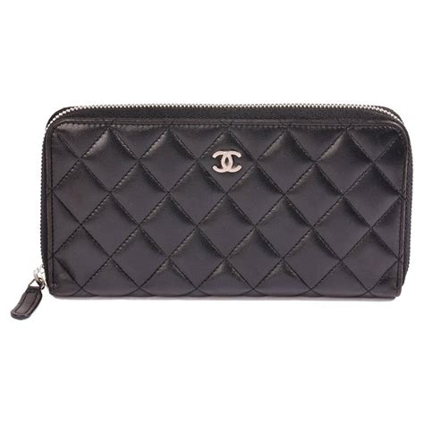 chanel classic small wallet black|Chanel long zipped wallet.